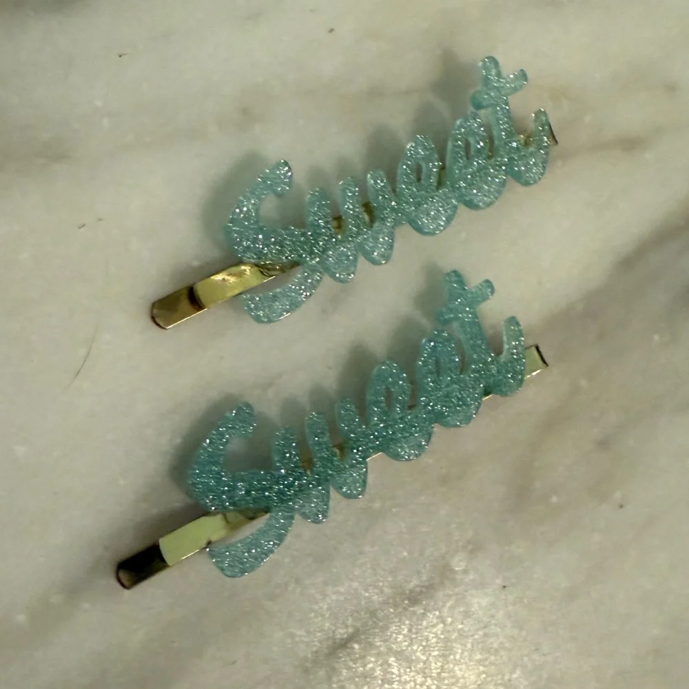 Blue Sparkle Sweet Barrettes